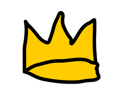 Yellow hand-drawn crown - Powered by Adobe