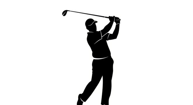 golfer silhouette vector on White Background