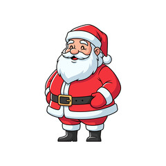 Illustration of Santa Claus with a red suit and hat.