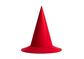 A red cone shaped hat, isolated on white or transparent background. PNG