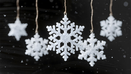 Snowflake Decorations, Winter Holiday Decor, Christmas Ornaments, Festive Hangings, Snowflake Art, Seasonal Decoration