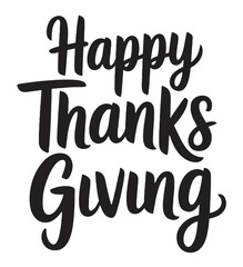Naklejka premium Happy Thanksgiving typography elegant lettering vector design isolated on white background