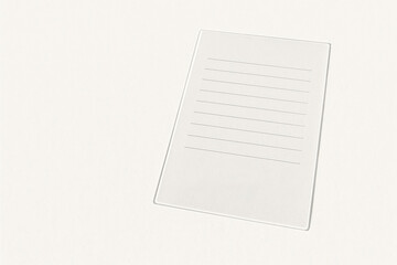A blank sheet with lines on a light background. Space for text.
