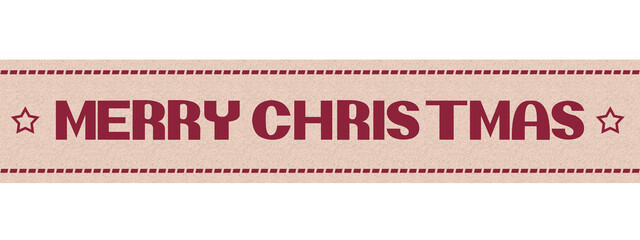 Red Merry Christmas Woven Ribbon transparent background, png file, Png