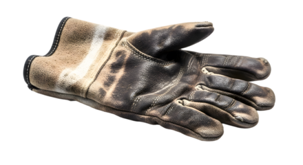 Used leather work gloves