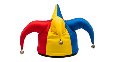 Colorful joker hat on white