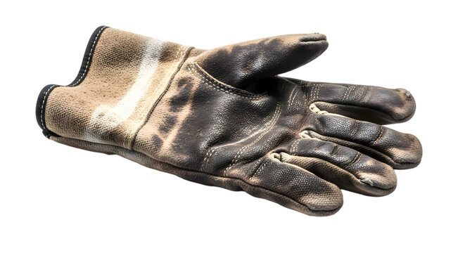 Used leather work gloves