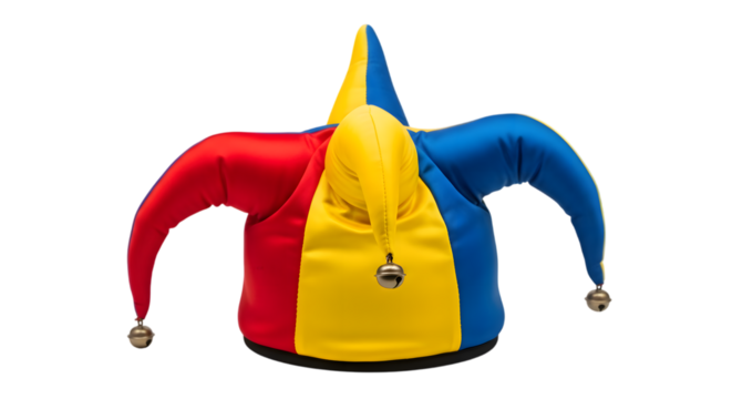 Colorful joker hat on white