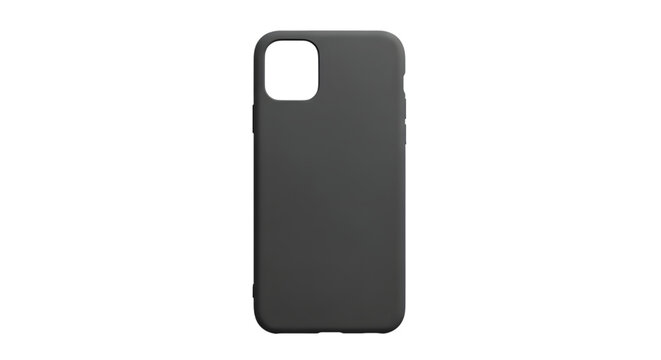 black silicone phone case isolated on white