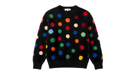 colorful dotted sweater on white