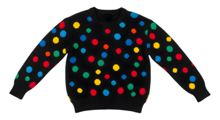 colorful dotted sweater on white