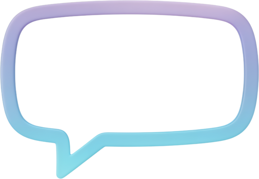 Empty Rounded Rectangular Speech Bubble With A Blue Purple Gradient Outline On A Transparent Background Perfect For Displaying Text Chat Bubble Message Icon Communication Dialogue