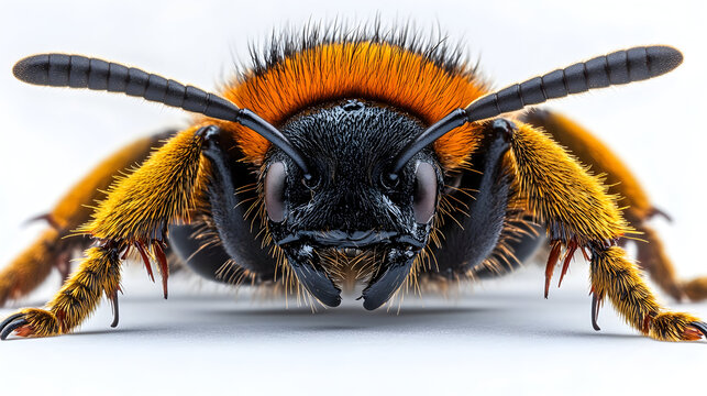 Velvet ant insect close up macro view