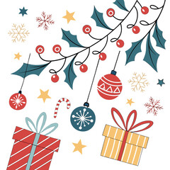 Christmas Holiday Vector Background Illustration