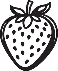 Vector illustration of a fresh, red, ripe strawberry fruit, juicy and sweet, on a white background