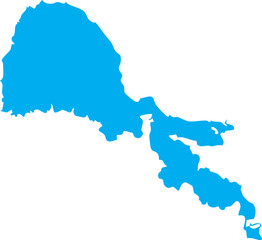 Fototapeta premium Clear Lake Map Shape Vector in California