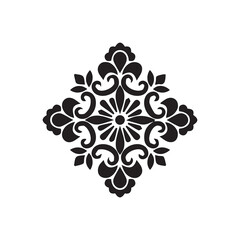 Vintage floral snowflake vector illustration design for Christmas ornament and winter decoration