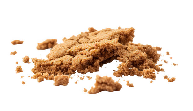Pile of moist brown sugar isolated on transparent background, a common ingredient in baking and cooking, adding sweetness and a distinctive flavor to recipes