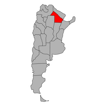 Chaco of Argentina map symbol shape, travel web icon vector illustration .