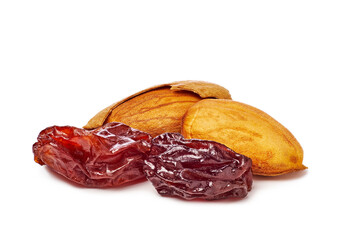 Crispy apple chips combined with glossy raisins showcased in professional food photography