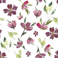 Watercolor painting of wildflowers, tenderness, spring