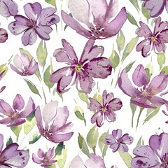 Magnolia, cherry, spring, watercolor painting