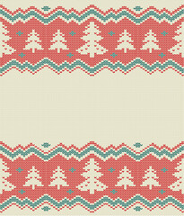 Naklejka premium Christmas seamless pattern knitted sweater style background. Vector.