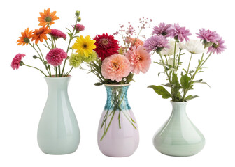 flower vases isolated on perfect background