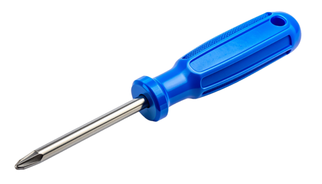 Blue-Handle Phillips Screwdriver Isolated on Transparent Background