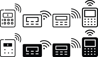 Mobile phone icons set vector illustration for technology and communication design