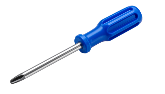 Metal Phillips Screwdriver with Ergonomic Blue Plastic Grip