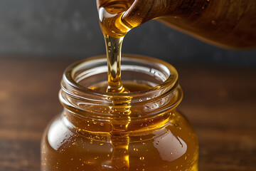 honey in a glass jar