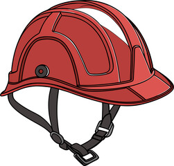 Construction red hard hat, providing essential safety and head protection gear for workers in construction and engineering tasks.