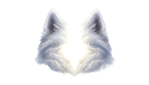 Abstract Illustration of Cloud Formations Resembling Animal Ears With Bright Light