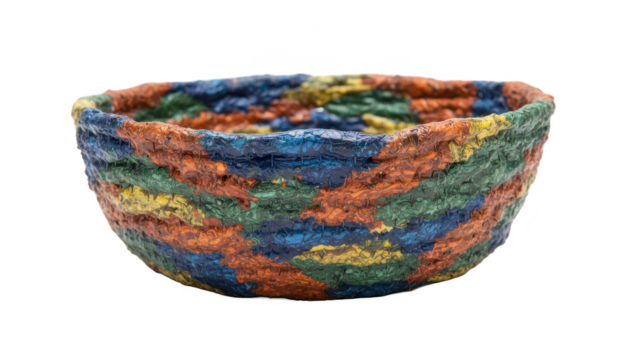 Handcrafted Bowl With Painted Textured Surface