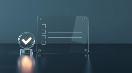 Minimal exam approval icon illustration for e learning quiz results screen