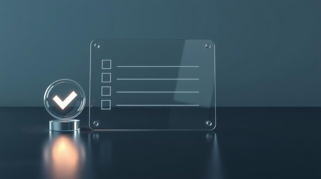 Minimal exam approval icon illustration for e learning quiz results screen