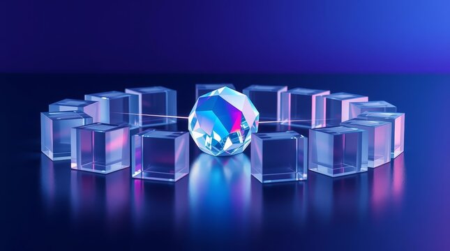 Post quantum cryptography crystal hub background for pqc migration and crypto agility slides