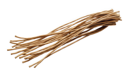 Bundle of natural twine isolated on transparent background, perfect for crafting, packaging, or adding a rustic touch to any creative project or decorative element