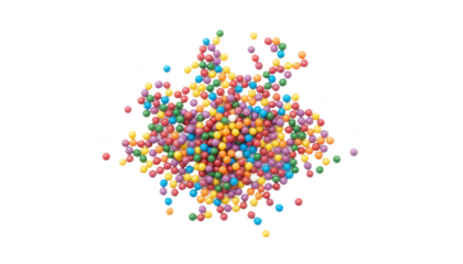 Heap of Multicolored Sugar Sprinkles Isolated on White