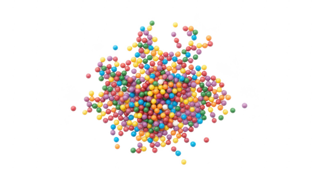 Heap of Multicolored Sugar Sprinkles Isolated on White