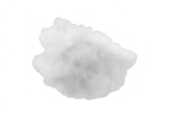 White fluffy cloud or smoke element on transparent background for weather, pollution or digital design