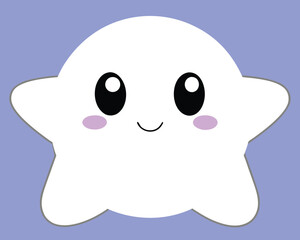 Star character smiling on purple background