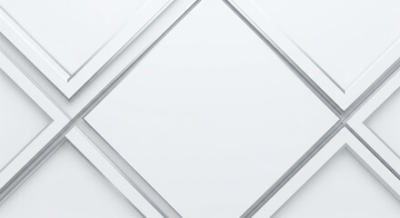 A geometric abstract background featuring intersecting, clean lines of soft metallic silver and matte white. The lines create a subtle, organized pattern that conveys structure and precision. 