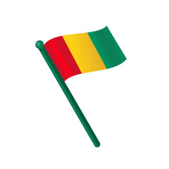 Waving guinea flag vector illustration, isolated