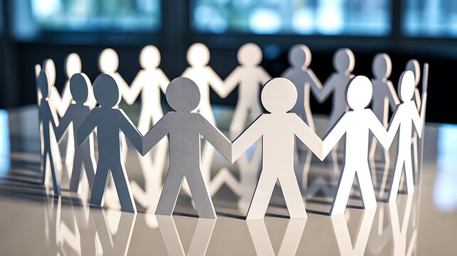Community unity concept with people holding hands
