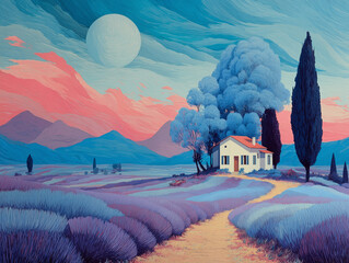 Lavender Provence Landscape  