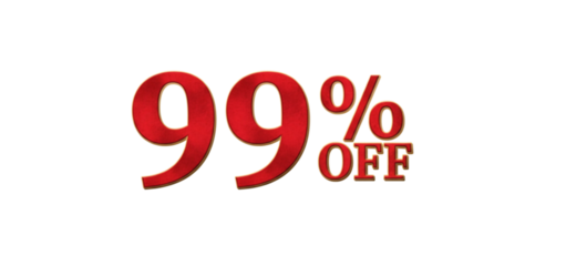 99 Percent Off Discount Label on Transparent Background for Promotions and Marketing Design