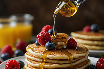 pancakes with berries