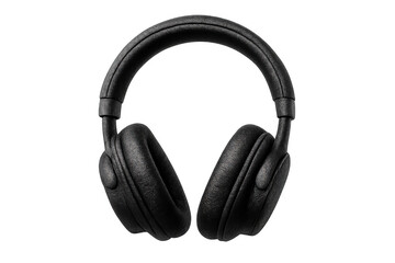 Black wireless headphones providing immersive sound experience and portable audio entertainment, transparent background